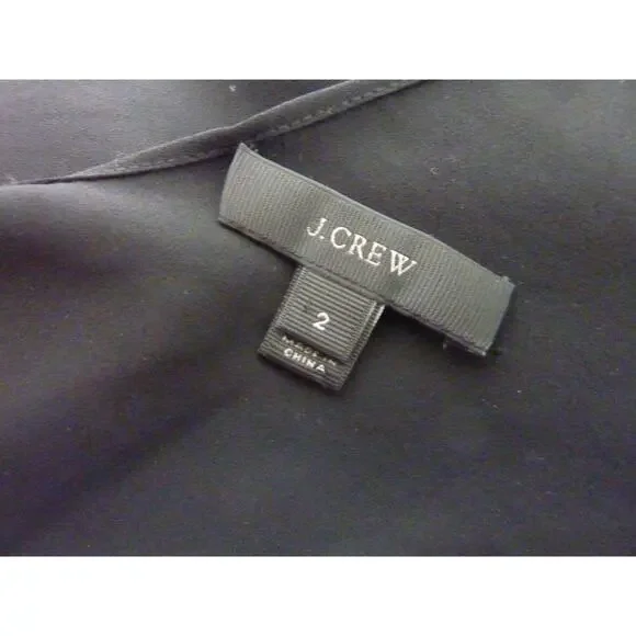 J.Crew Black Sheer V Neck Blouse Top 2 - Picture 5 of 6